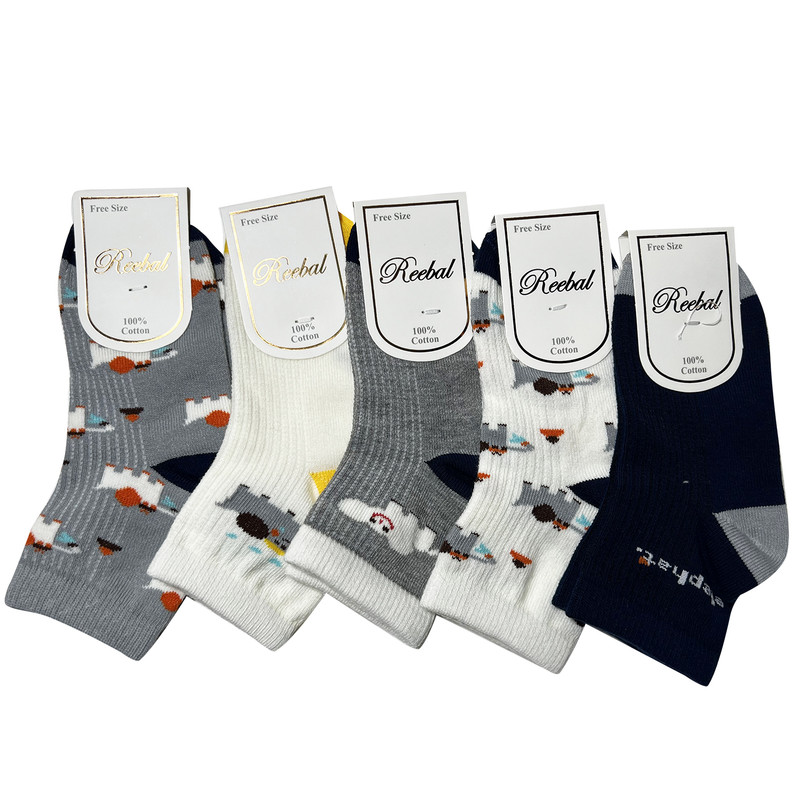 جوراب پسرانه ریبال مدل فیل کد S-3-4-5 بسته 5 عددی