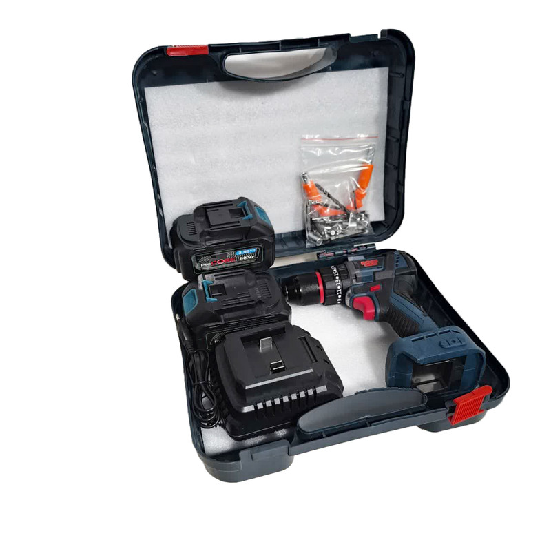 مجموعه 29 عددی دریل چکشی شارژی باس مدل BRUSHLESS-88VOLT-DUAL