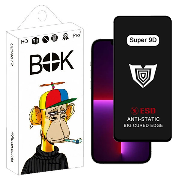 محافظ صفحه نمایش بوک مدل Super 9D Touch مناسب برای گوشی موبایل اپل iPhone 13 pro max / 14 Plus
