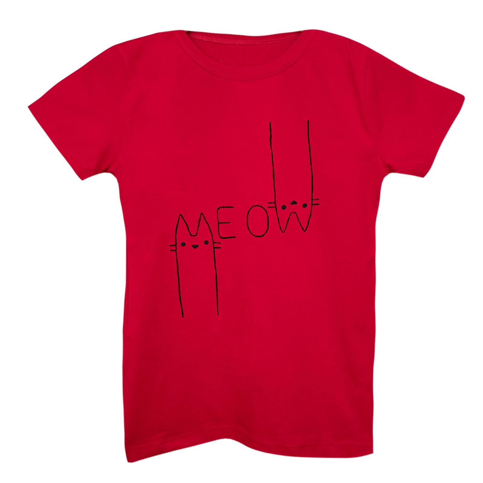 تی شرت آستین کوتاه دخترانه مدل گربه -  - 1