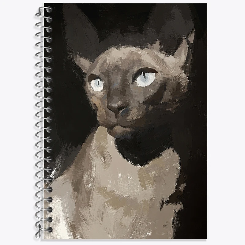 دفتر زبان 50 برگ خندالو مدل سه خط طرح گربه (Cat) کد F979