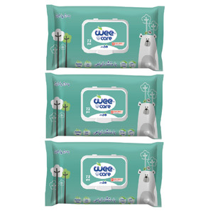 دستمال مرطوب کودک وی کر مدل عصاره آلوئه ورا و روغن زیتون 3 بسته 72 عددی