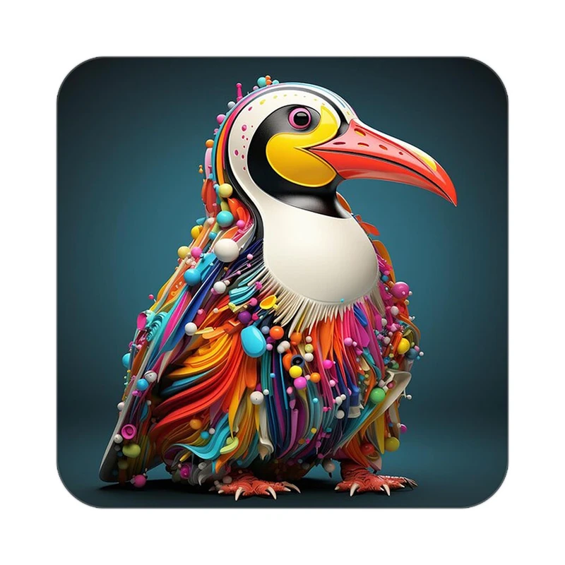 زیر لیوانی کاکتی طرح حیوانات رنگی مدل mp25285