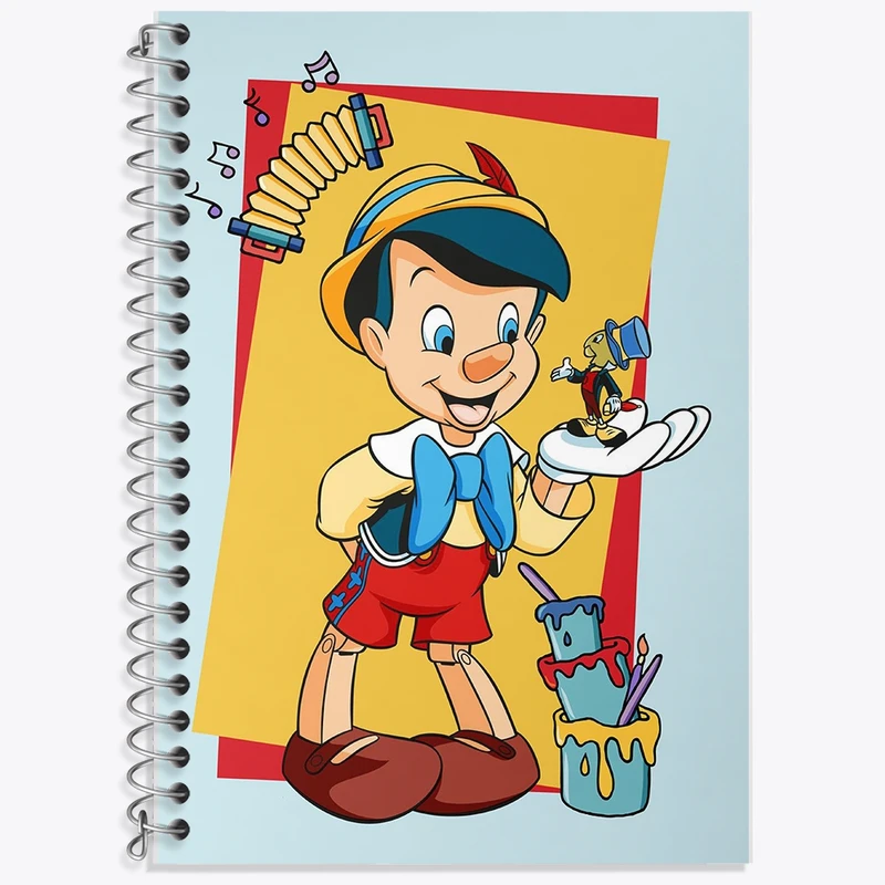 دفتر زبان 50 برگ خندالو مدل دو خط طرح پینوکیو کد F2471