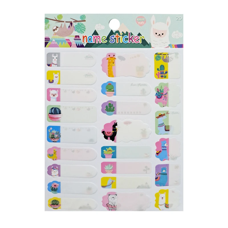 برچسب نام مدل ضد آب طرح لاما و کاکتوس کد 404