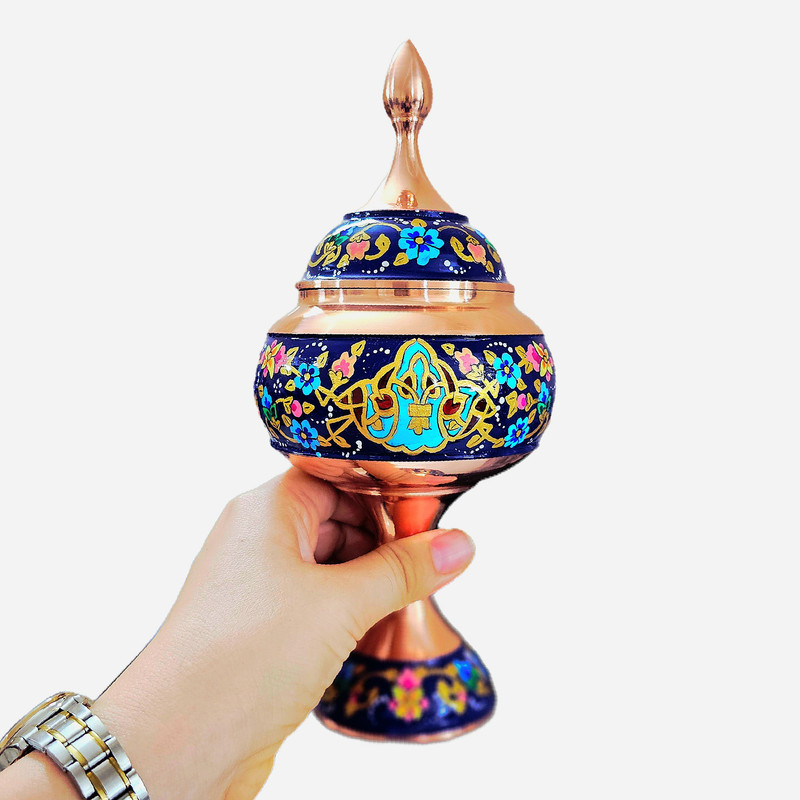 ست هدیه نگارستان نيلی مدل مس و پرداز کد JR-1623gold

