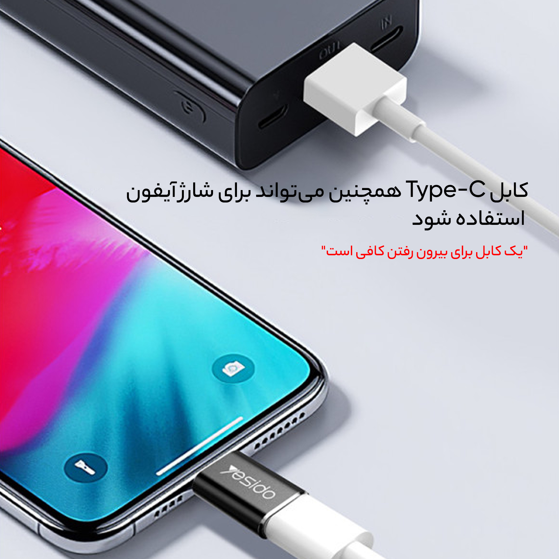 مبدل USB-C به لایتنینگ یسیدو مدل GS03