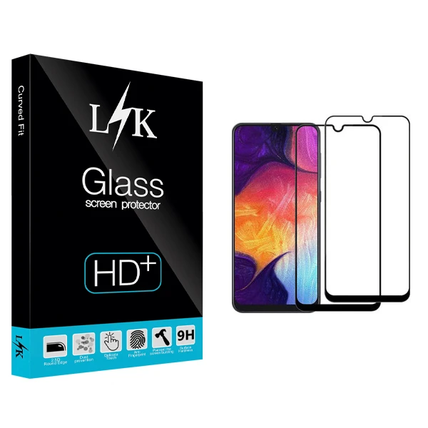 محافظ صفحه نمایش ال کی مدل Hard glass مناسب برای گوشی موبایل سامسونگ Galaxy A10 بسته دو عددی