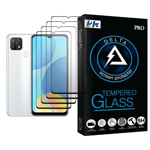 محافظ صفحه نمایش پی کی مدل Delta Glass MIX004 مناسب برای گوشی موبایل اوپو A15s بسته چهار عددی