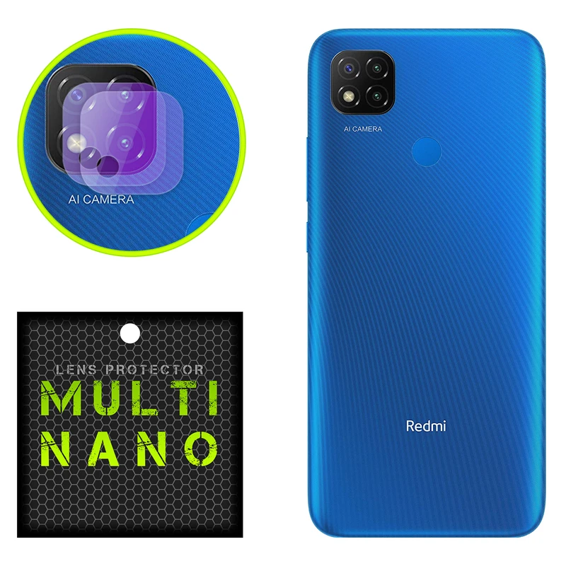 محافظ لنز دوربین بنفش مولتی نانو مدل X-L2P مناسب برای گوشی موبایل شیائومی Redmi 9C بسته دو عددی