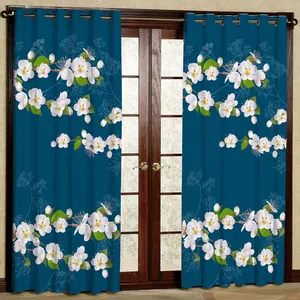   پرده مدل شکوفه بهاری هازان پانچی کد 4787 سایز 140x200 سانتی متر