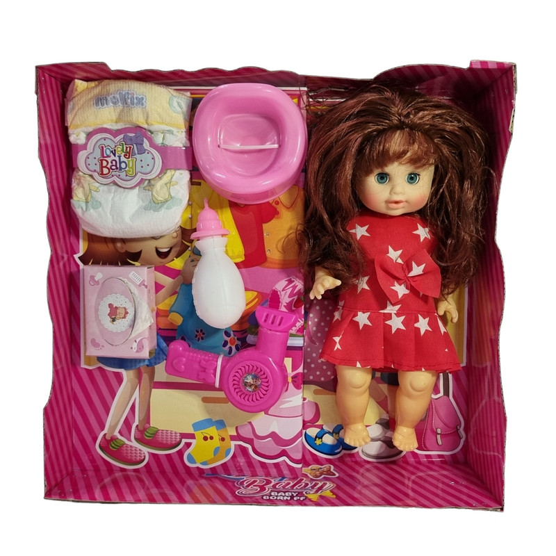 عروسک بی بی مدل APT TOYS ارتفاع 38 سانتی متر 