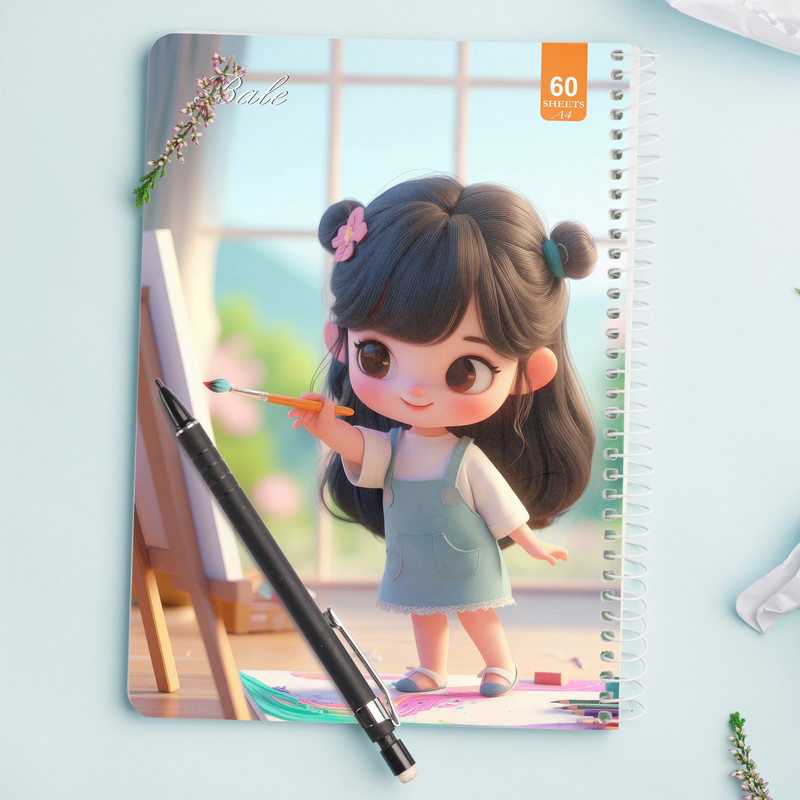 دفتر نقاشی 60 برگ انتشارات بله طرح فانتزی دخترانه کد A4-O464