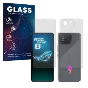 Glass Resistant model transparent screen protector suitable for Asus ROG Phone 8 mobile phone along with the back protector