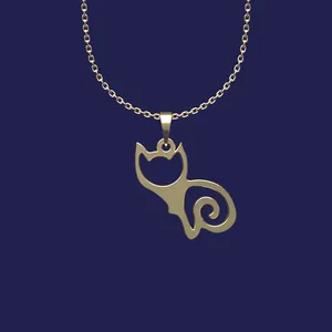 گردنبند طلا 18 عیار زنانه مدوپد مدل گربه کد T2-1-1008