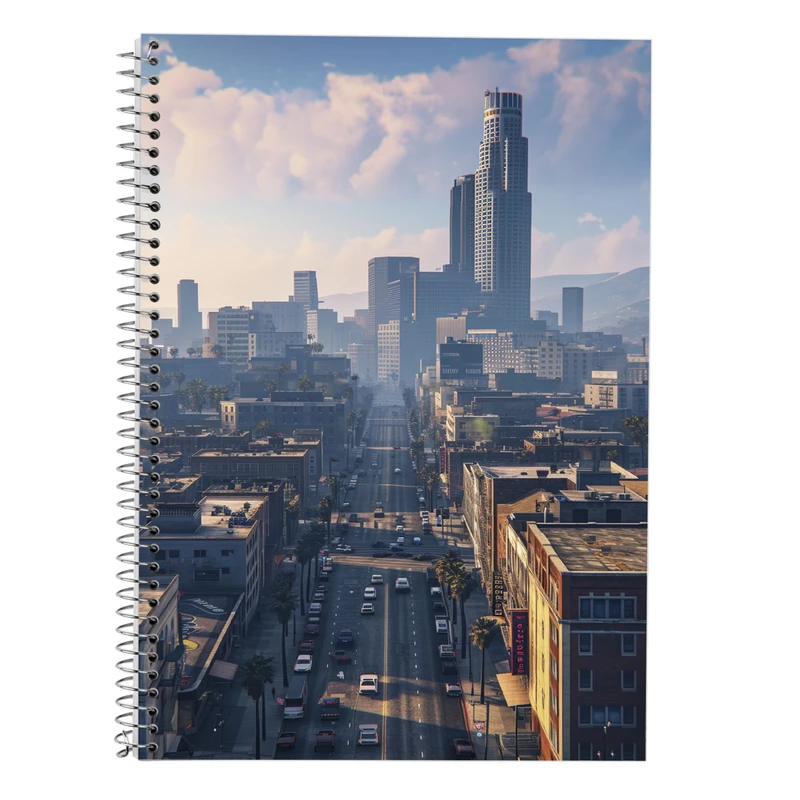 دفتر زبان 50 برگ مدوپد مدل دو خط طرح GTA کد DF14311