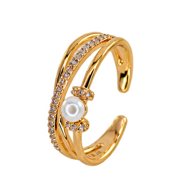 انگشتر زنانه ژوپینگ مدل مروارید کد AAE1040