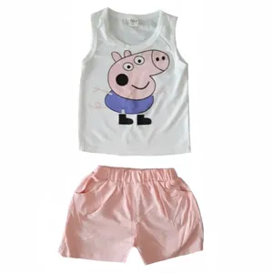 ست تاپ و شلوارک نوزادی مدل خوکی کد 876