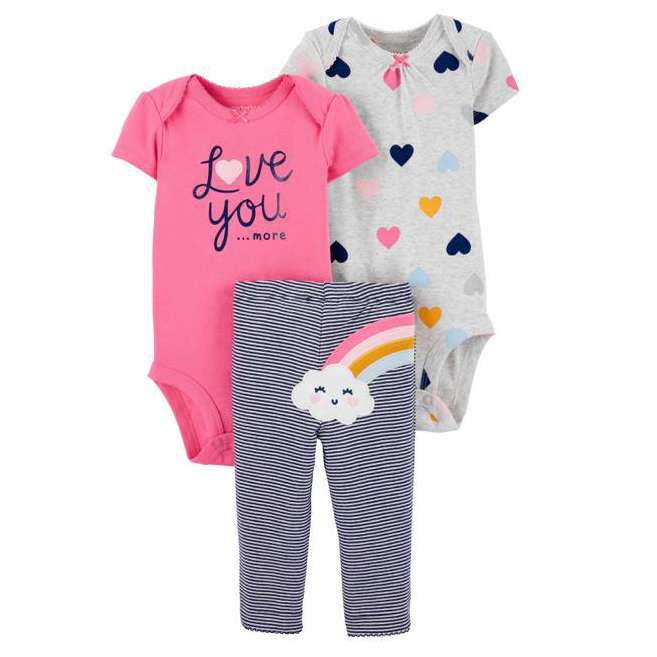 ست 3 تکه لباس نوزادی کارترز مدل رنگین کمان