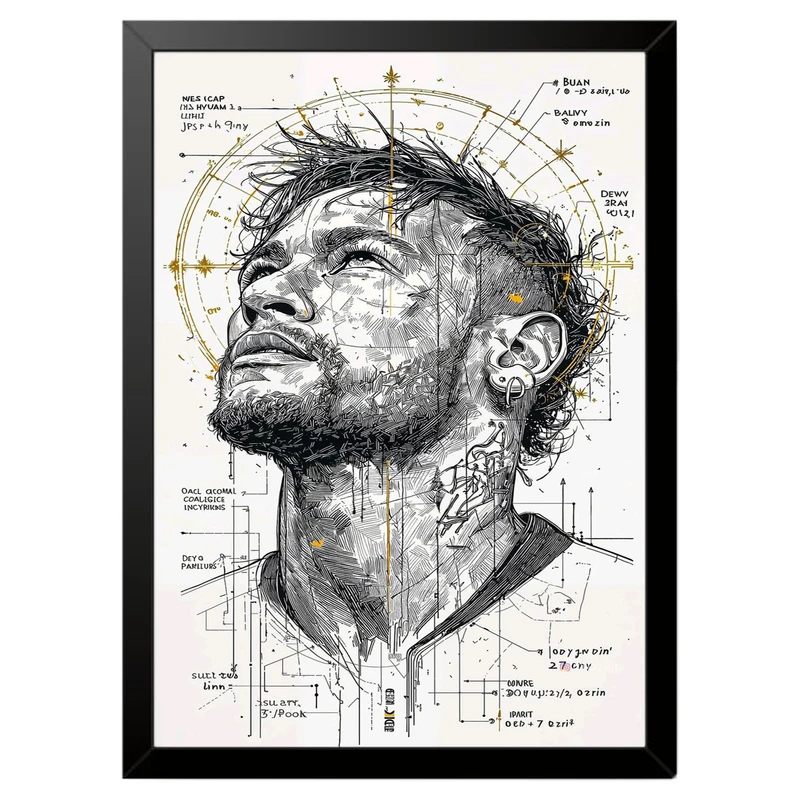 تابلو بکلیت طرح نیمار مدل b-po1666 فریم مشکی