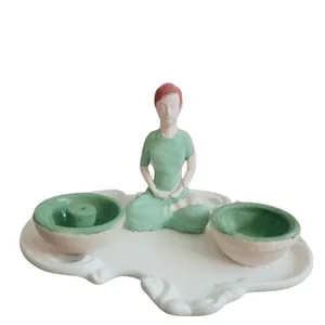 ست جاشمعی و جاعودی طرح یوگا مجموعه ۴ عددی