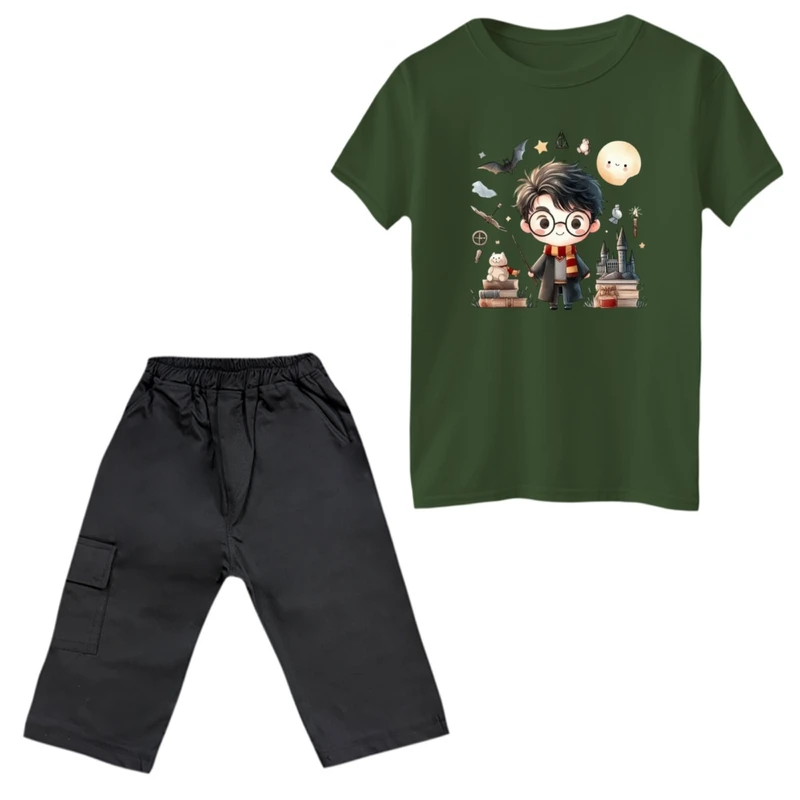 ست تی‌شرت و شلوارک پسرانه مدل هری پاتر کد 5