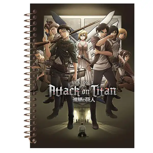 دفتر زبان 60 برگ مشایخ طرح انیمه اتک آن تایتان مدل دوخط کد Z40