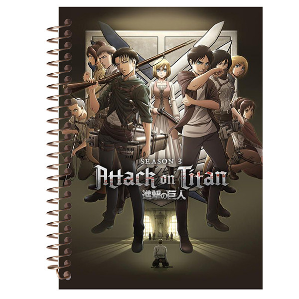 دفتر زبان 60 برگ مشایخ طرح انیمه اتک آن تایتان مدل دوخط کد Z40