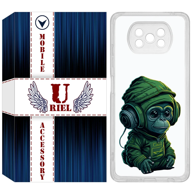 کاور یوریل مدل Clear کد 45 طرح میمون مناسب برای گوشی موبایل شیائومی Poco X3 / X3 Pro / X3 NFC