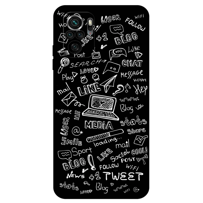 کاور مگافون طرح رسانه های اجتماعی مدل 1898 مناسب برای گوشی موبایل شیائومی Poco M5s