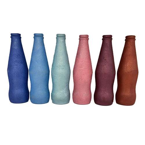 گلدان دکوری مدل شیشه ای رنگی کد 76000 بسته 6 عددی