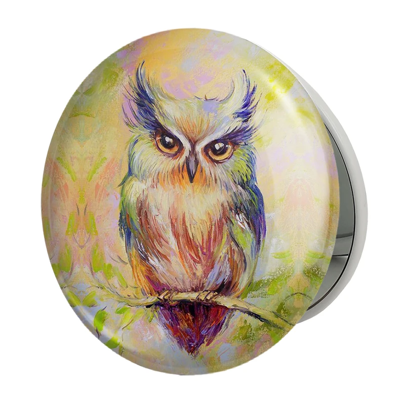 آینه جیبی خندالو طرح جغد مدل تاشو کد 5175 