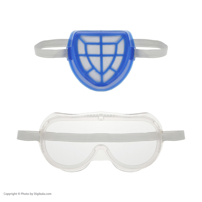 عینک ایمنی کد 2S به همراه ماسک ایمنی