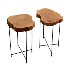 میز عسلی مدل روستیک کد A180 مجموعه دو عددی