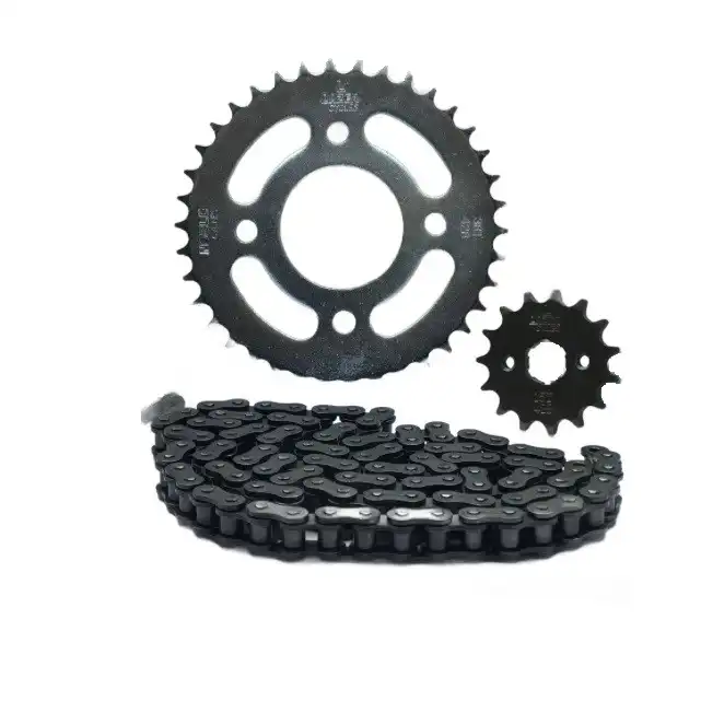 ست دنده زنجیر موتور سیکلت مدل Cc125 38T/15T 428H-102L مناسب برای هندا 125 مجموعه 3 عددی