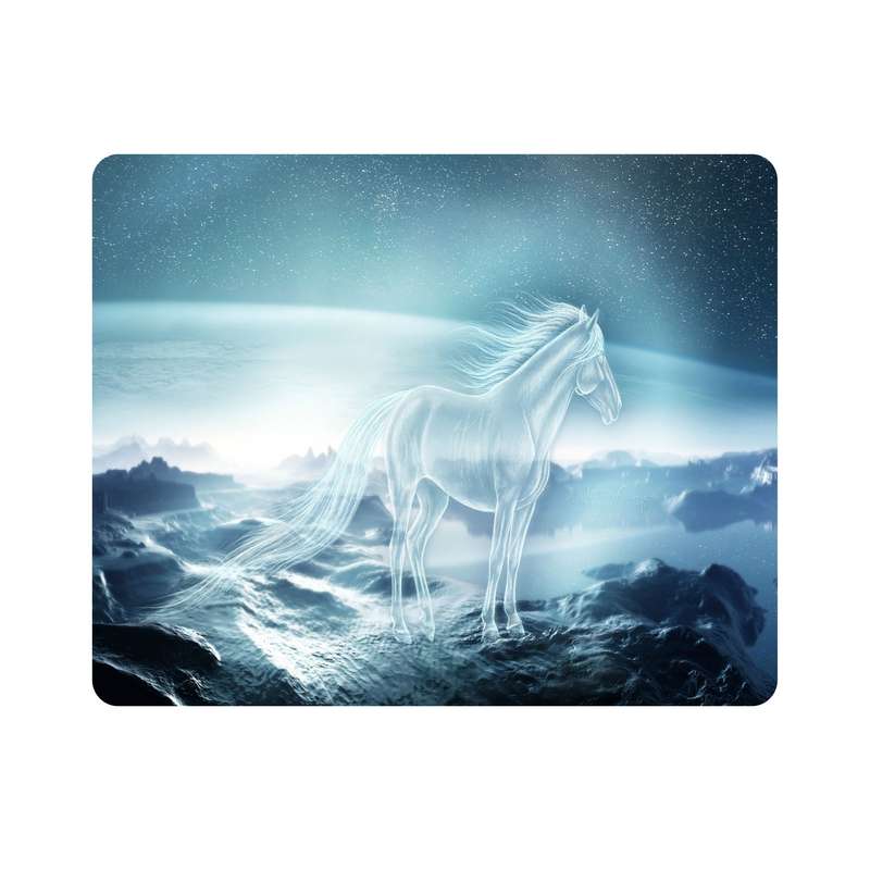 ماوس پد اطلس آبی طرح نقاشی اسب مدل T7932