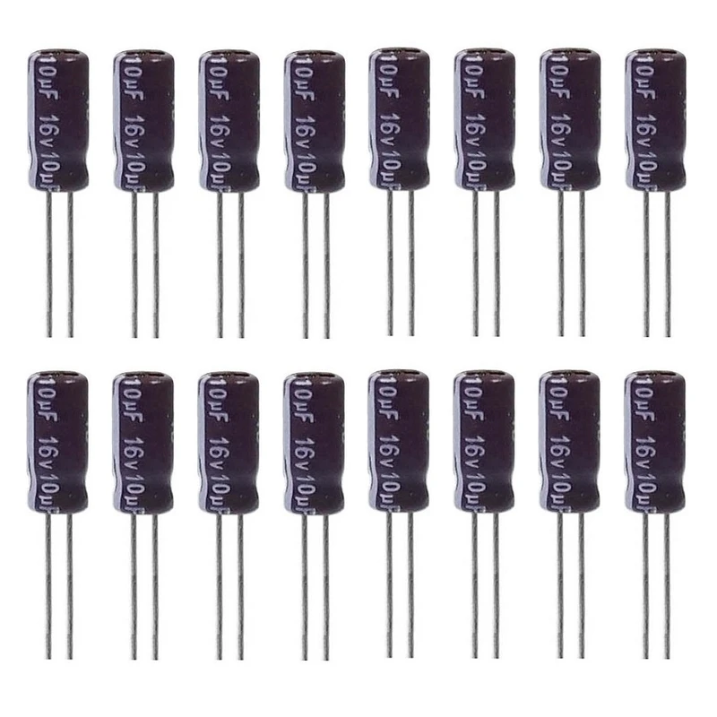 خازن الکترولیت 10میکروفاراد 16ولت آکسبوم مدل TEC-10016 بسته 16 عددی