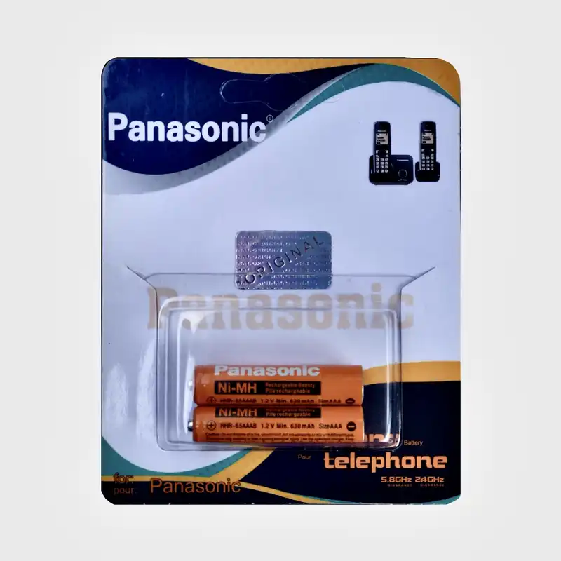 باتری نیم قلمی قابل شارژ تلفن پاناسونیک مدل HHR-4MRT/2BM بسته 2 عددی