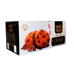 شیرینی کوکی با طعم قهوه و تکه های شکلات نادری - 35 گرم بسته 12 عددی