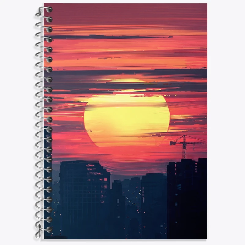 دفتر زبان 50 برگ خندالو مدل دو خط طرح غروب کد F321