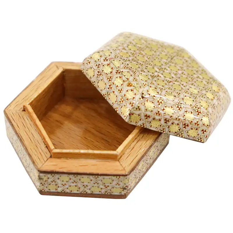 جاسکه ای خاتم کاری مدل 6 ضلعی