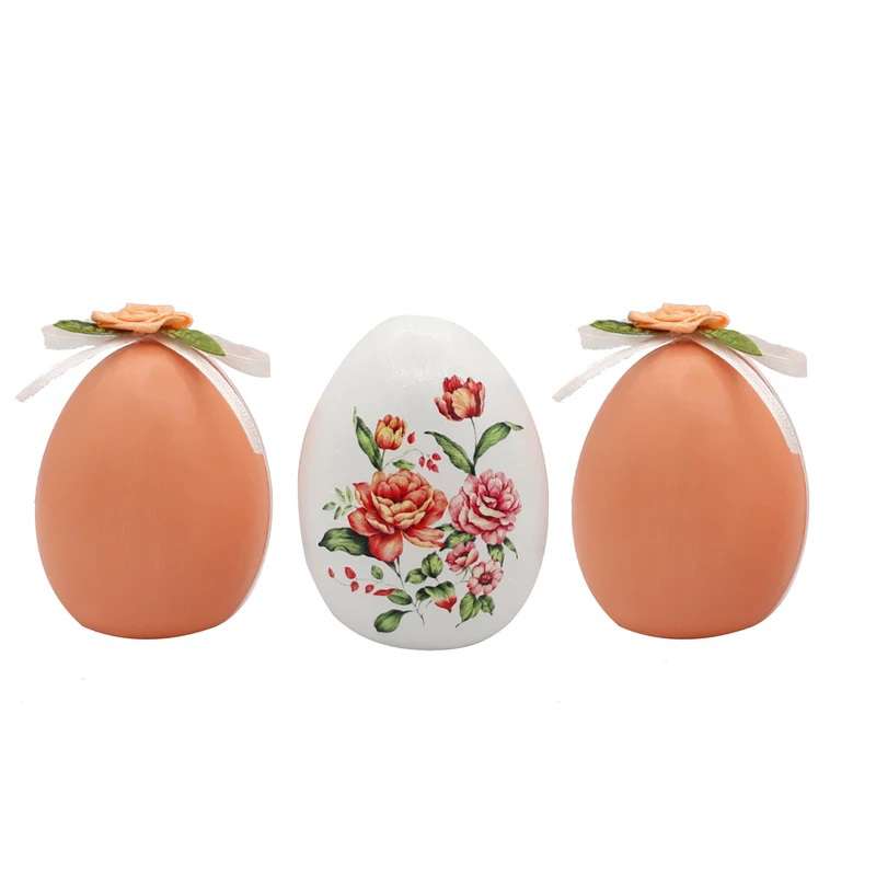 تخم مرغ تزیینی مدل گل نوروز کد mm140 مجموعه 3 عددی