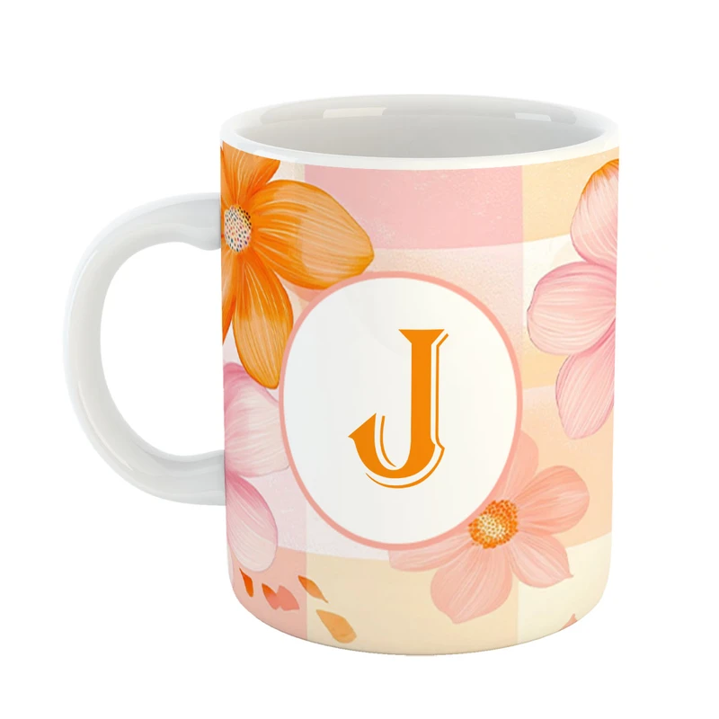 ماگ پادآفرین مدل فانتزی طرح حرف J کد 36