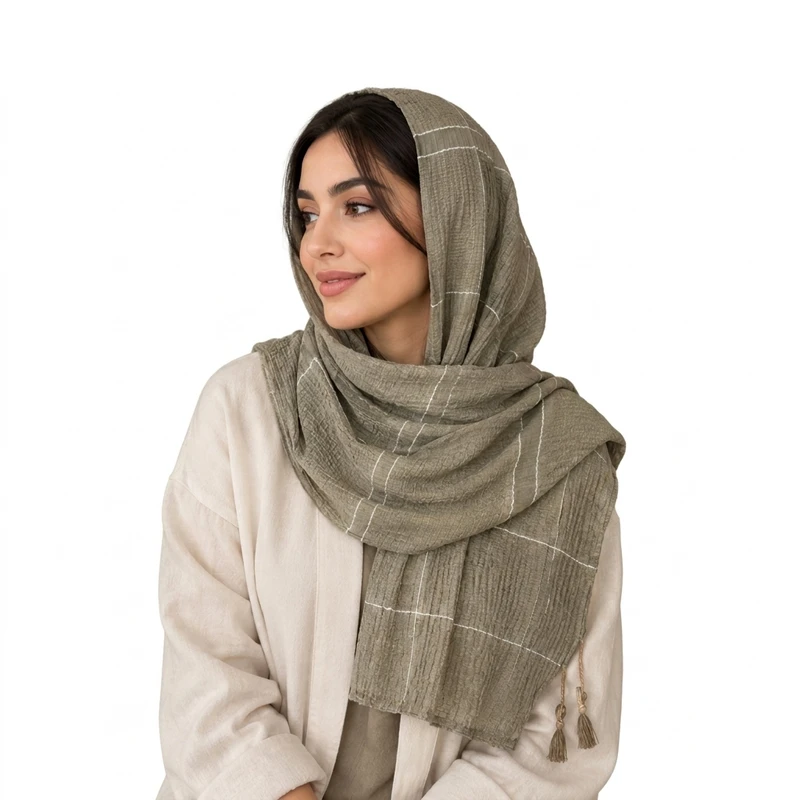 شال زنانه مدل چهارخانه درشت کد ۱۰۰۶