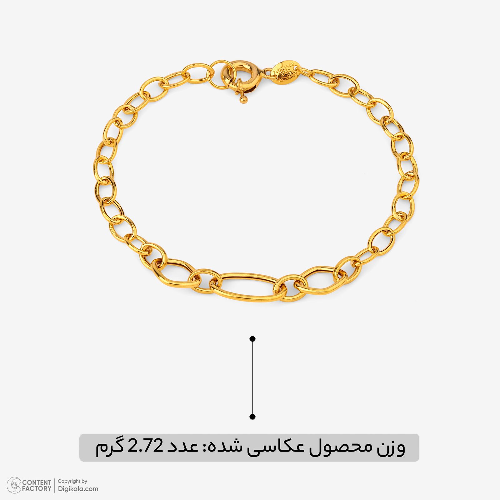 دستبند زنجیری طلا کم اجرت 18 عیار زنانه حانیه مدل 2078 -  - 3
