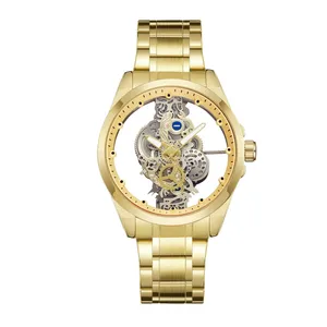 ساعت مچی عقربه‌ای مردانه مدل صفحه اسکلتون پشت شیشه ای موتور نمایان کد 1