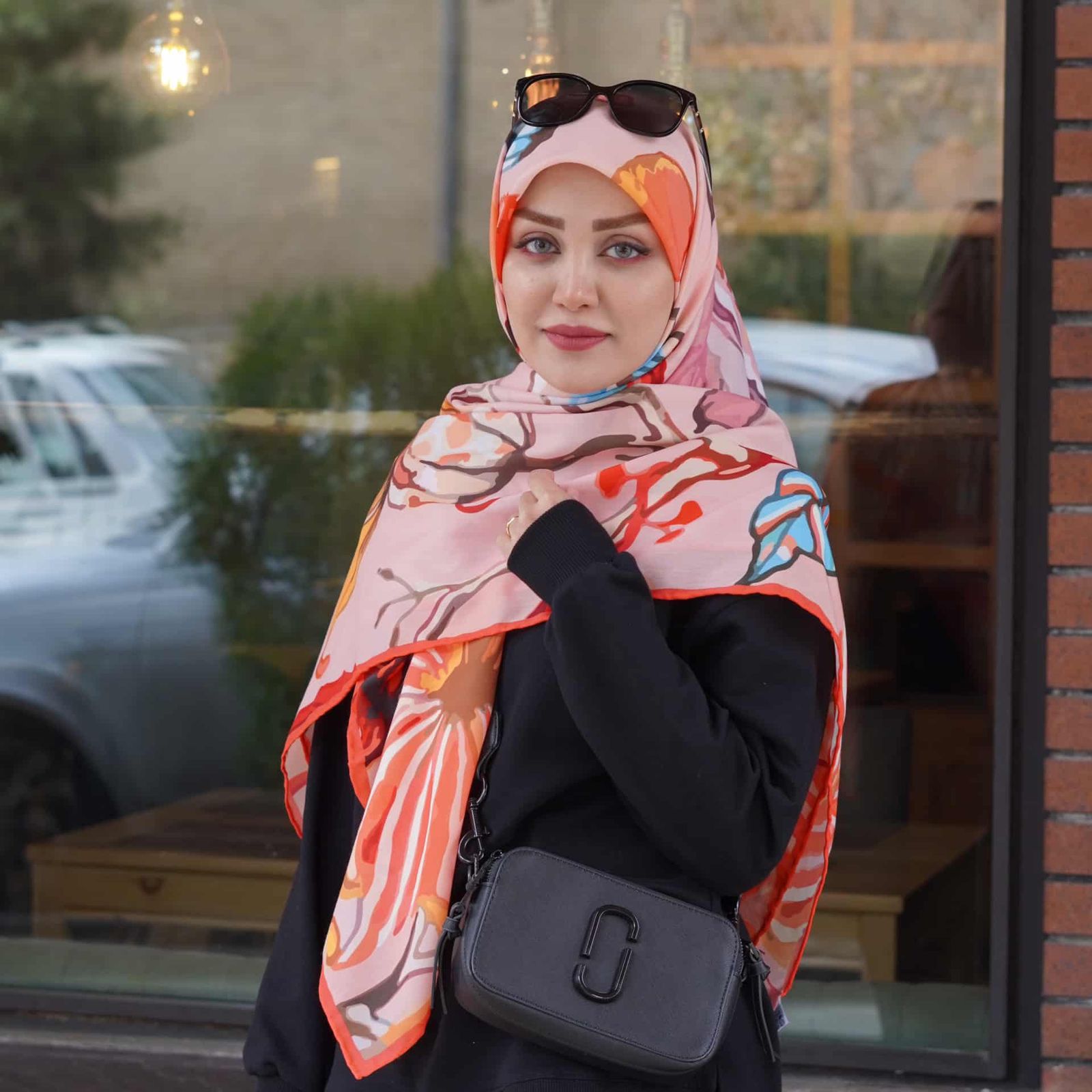 روسری زنانه مدل نخی 140 دست دوز طرح باغ فانتزی کد ana-2985 -  - 22