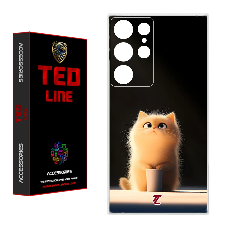 کاور تدلاین طرح گربه کد 1217 مناسب برای گوشی موبایل سامسونگ Galaxy S21 Ultra