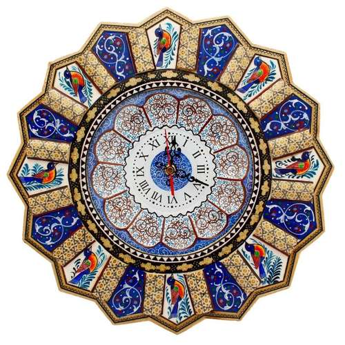 ساعت دیواری خاتم کاری مدل خورشیدی کد 0037