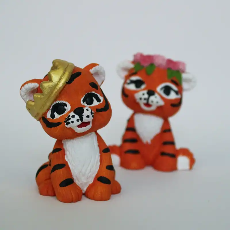 مجسمه مدل ببر نماد سال 1401 کد FF003 مجموعه 2 عددی